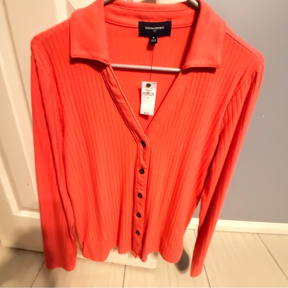 Banana Republic Vibrant Coral Button-Down Shirt
